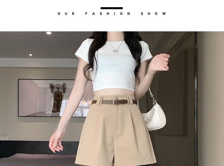 Dress High Shorts Plain Waist