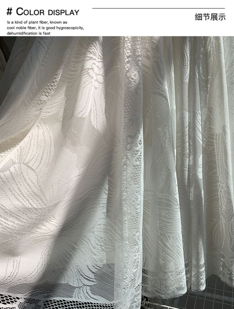 Floral Lace High A-Line Trim Waist Maxi Skirt