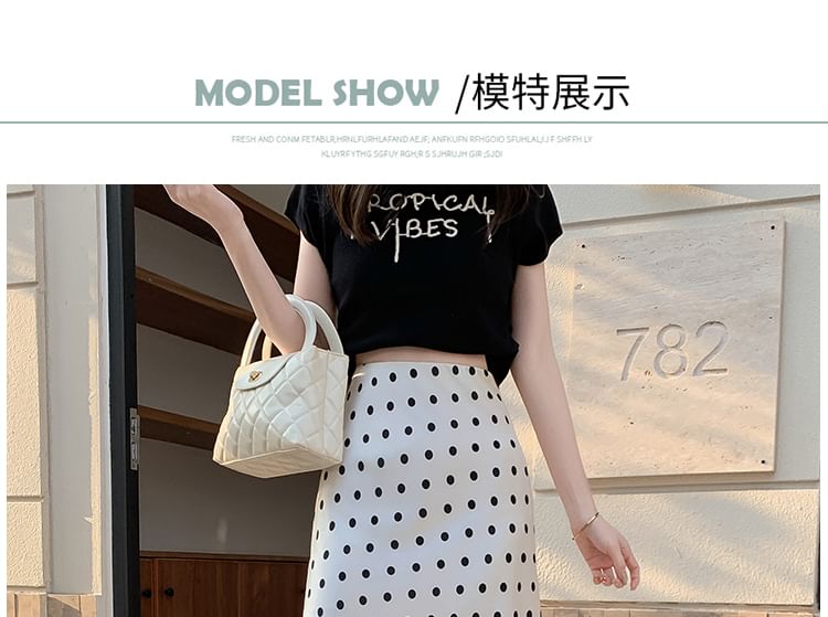 Dotted High Skirt A-Line Maxi Rise