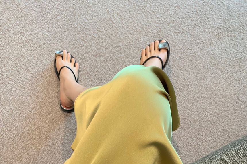 Maxi Skirt Rise Plain High H-Line