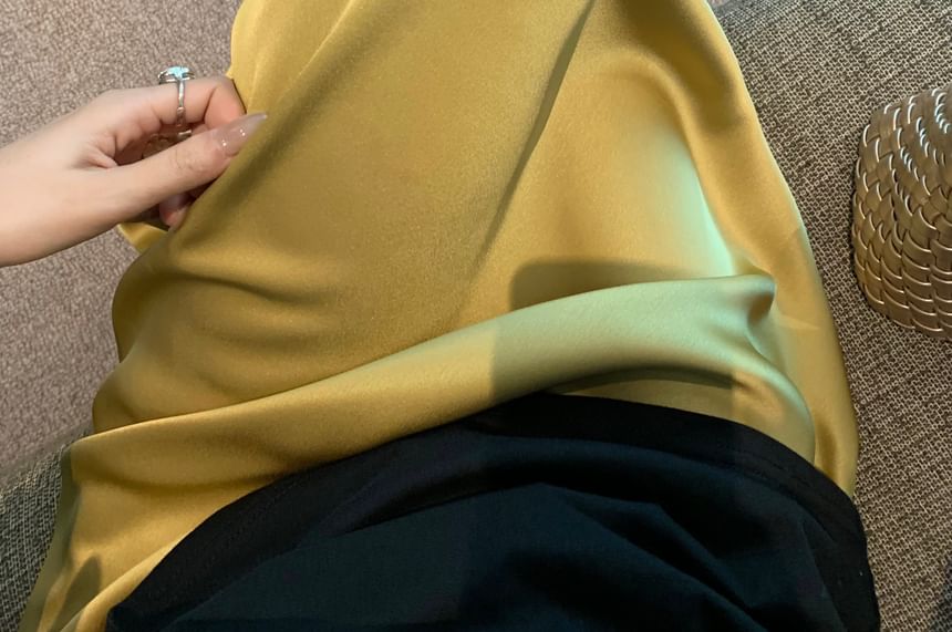 Maxi Skirt Rise Plain High H-Line