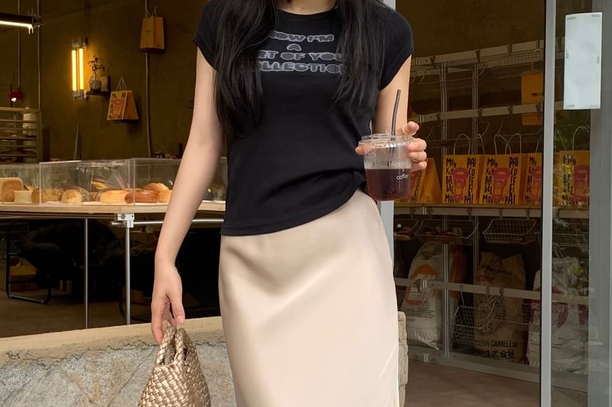 Maxi Skirt Rise Plain High H-Line