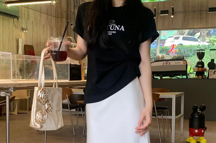 Maxi Skirt Rise Plain High H-Line