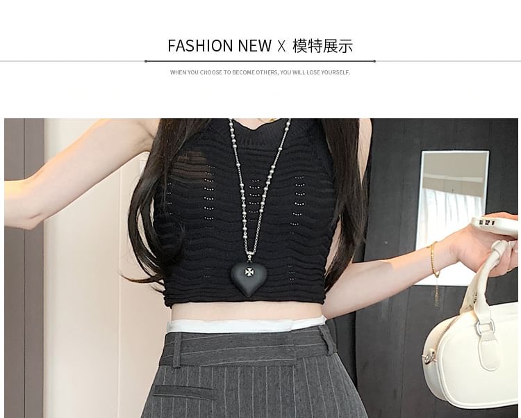 Skirt Asymmetrical High Mini A-Line Rise Pinstriped