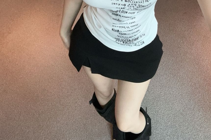 Fit Slim Tee Crew Short-Sleeve Neck Lettering