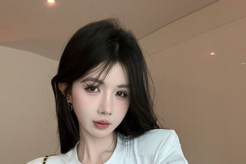 Fit Slim Tee Crew Short-Sleeve Neck Lettering