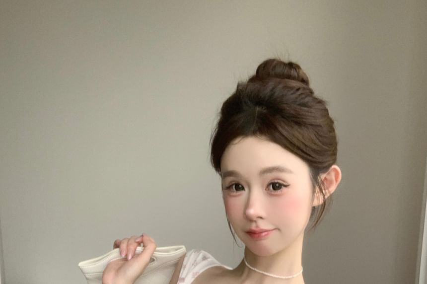 Top Camisole Bow Slim Fit Floral