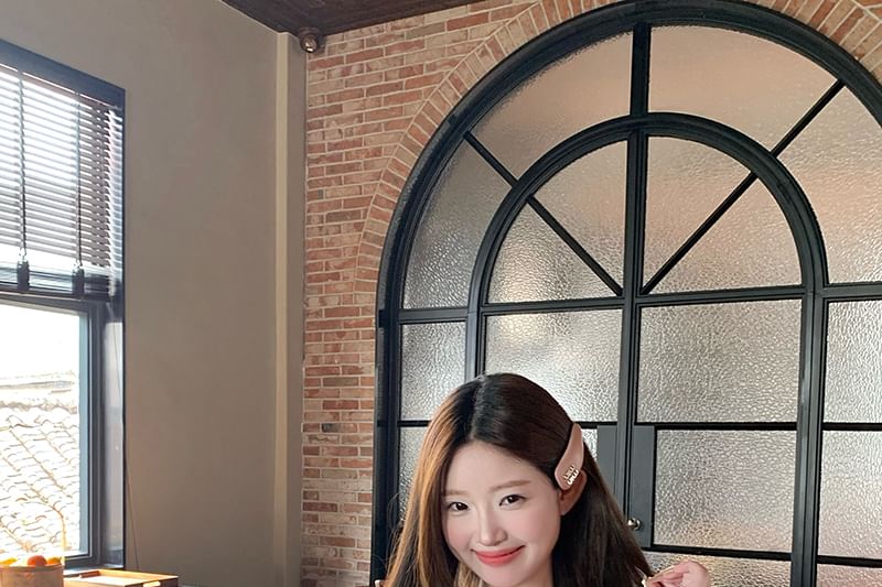 Camisole Fit Panel Halter Beaded Top Slim Bow Lace