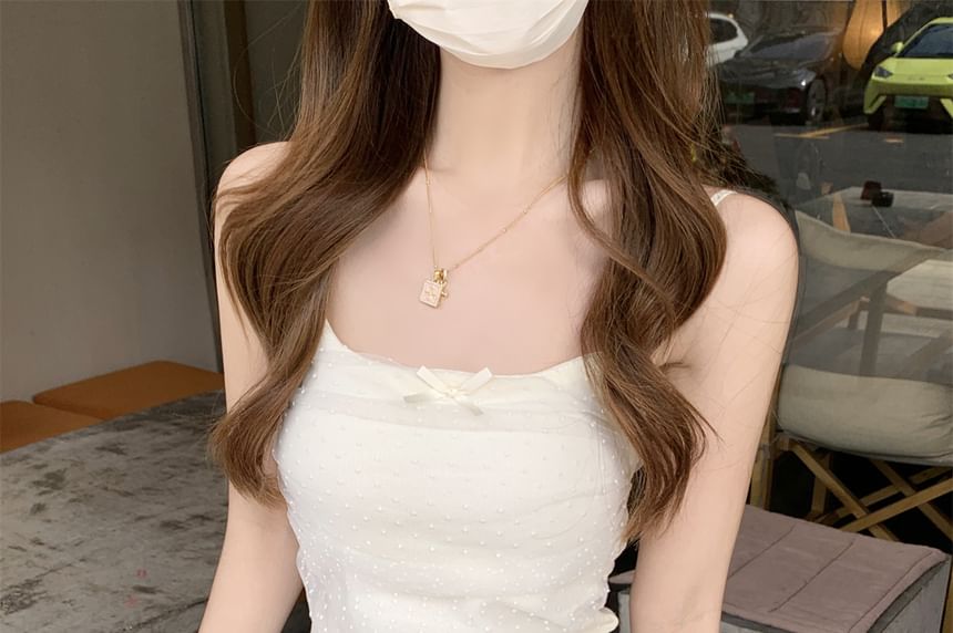 Panel Slim Dotted Bow Fit Top Cami