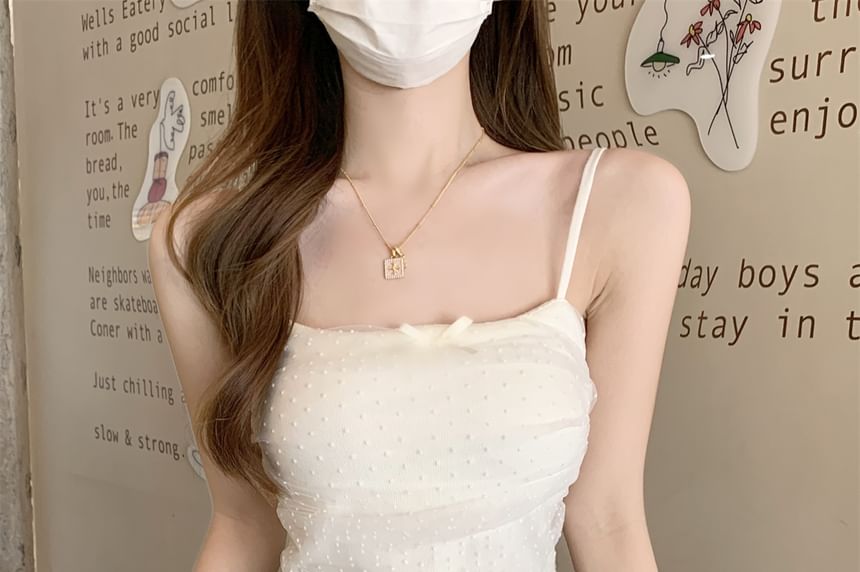 Panel Slim Dotted Bow Fit Top Cami