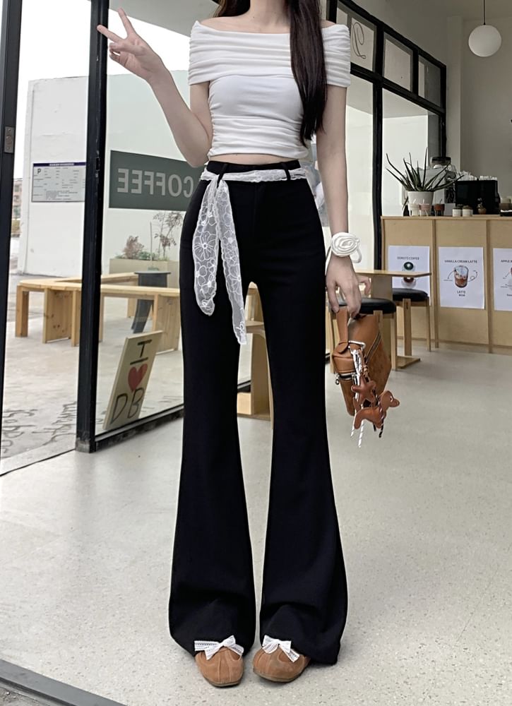 Pants Plain Waist High Bootcut