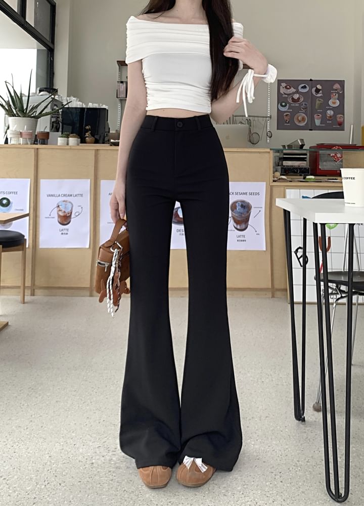 Pants Plain Waist High Bootcut
