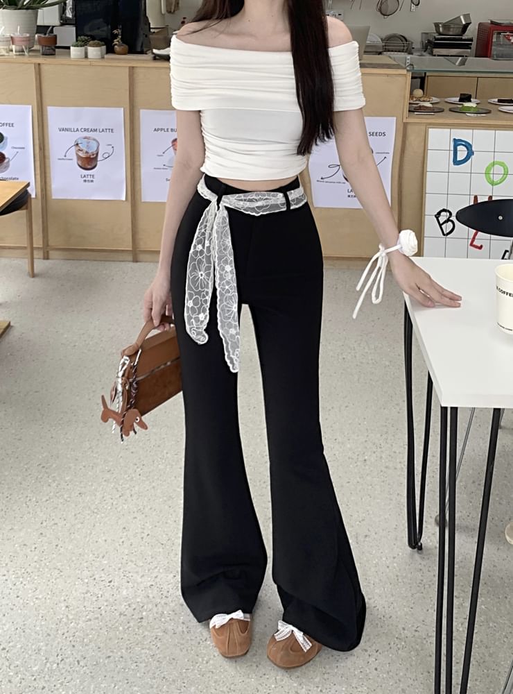 Pants Plain Waist High Bootcut