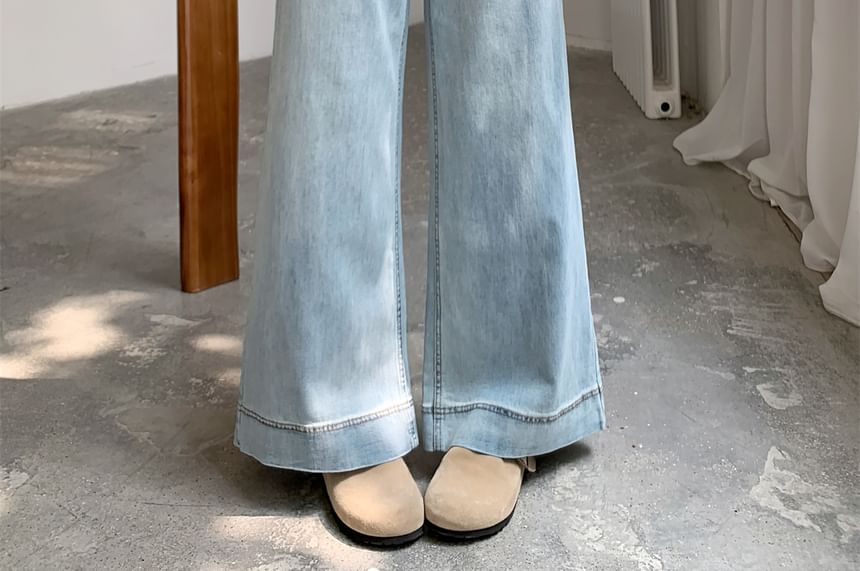 High Wide Waist Leg Washed Jeans