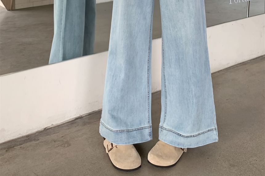 High Wide Waist Leg Washed Jeans