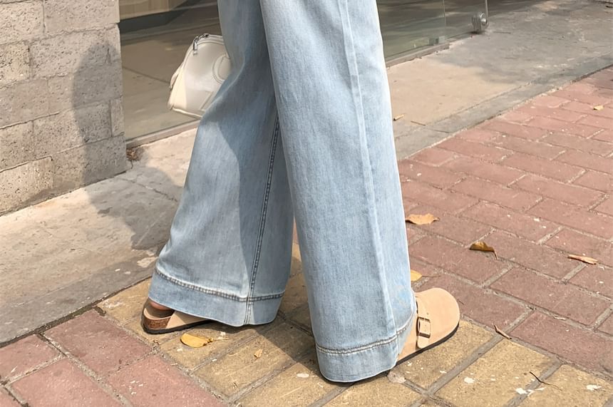 High Wide Waist Leg Washed Jeans