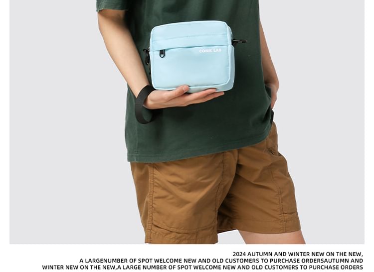 Crossbody Bag Lettering Nylon Print