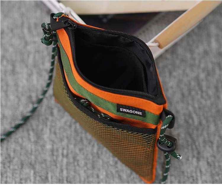 Mesh Bag Two Tone Panel Crossbody