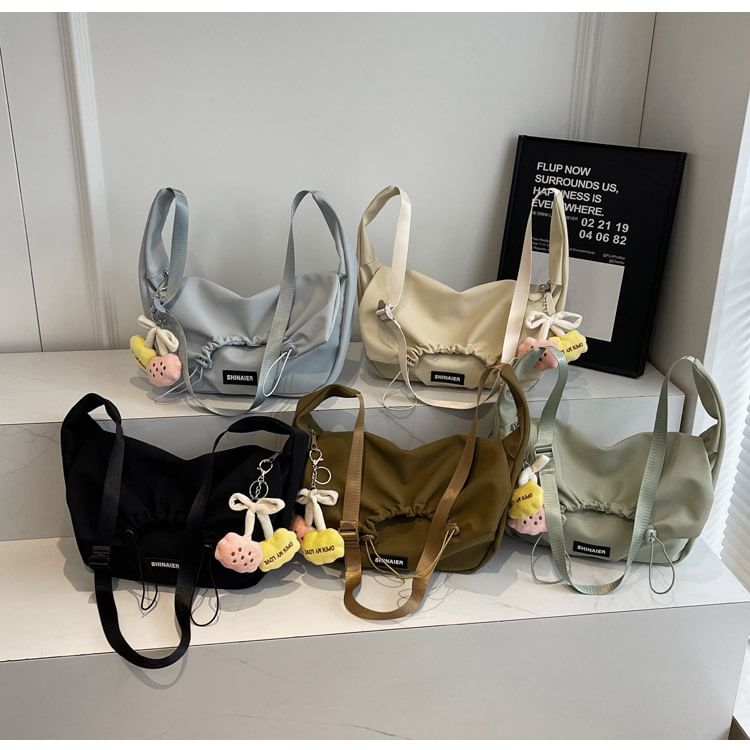 Crossbody Bag Plain Drawstring Flap