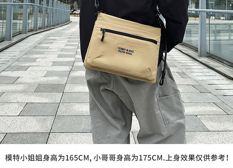 Nylon Print Bag Lettering Crossbody