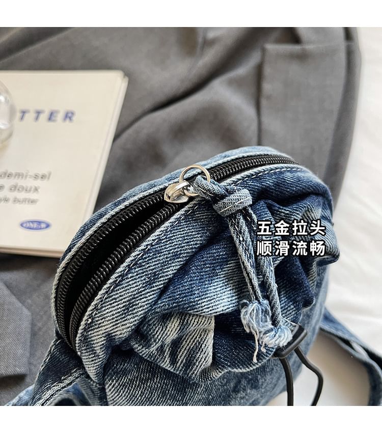Denim Phone Mobile Bag Drawstring Crossbody