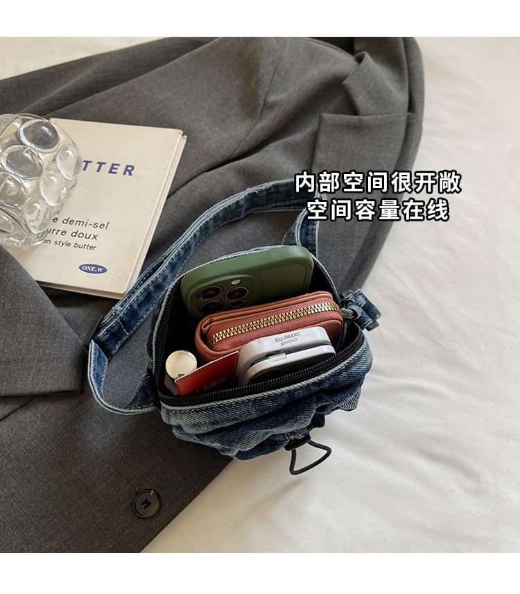 Denim Phone Mobile Bag Drawstring Crossbody