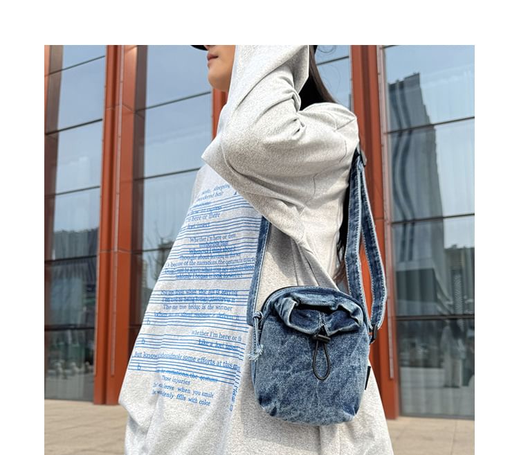 Denim Phone Mobile Bag Drawstring Crossbody