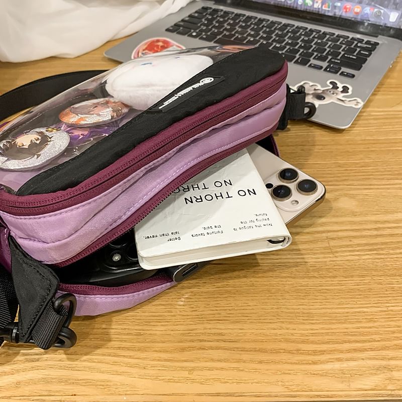 PVC Bag Nylon Panel Crossbody