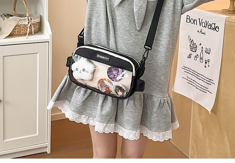 PVC Bag Nylon Panel Crossbody