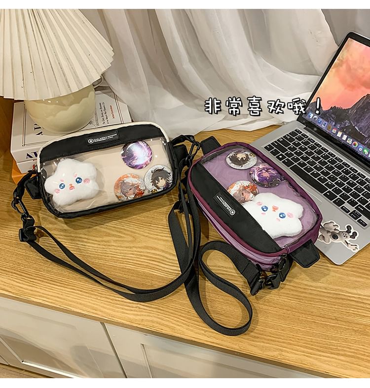 PVC Bag Nylon Panel Crossbody