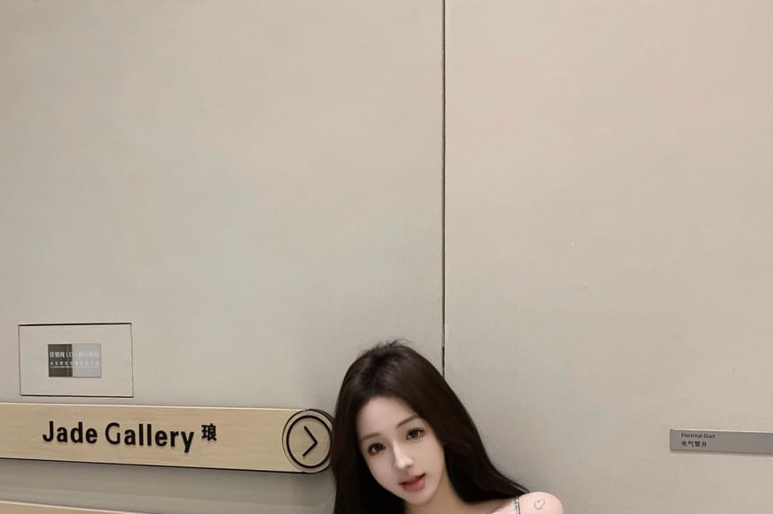 Cami Top Rhinestone Bow Glitter