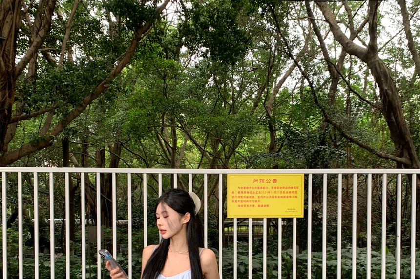 Plain Top Cami Ruffle Asymmetrical