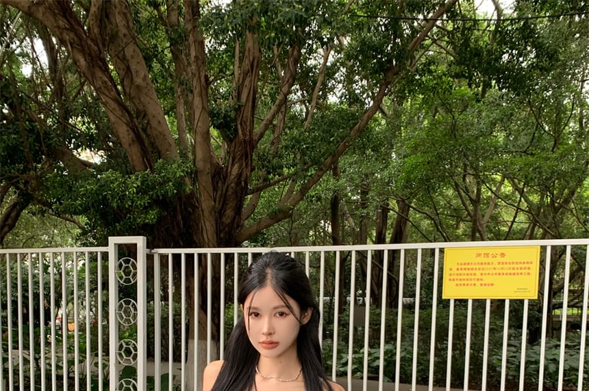 Plain Top Cami Ruffle Asymmetrical