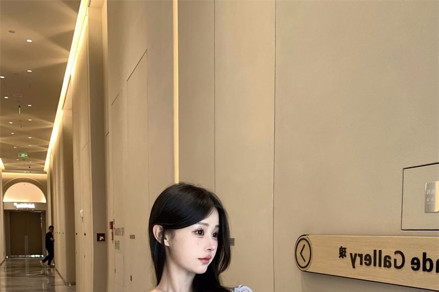 Scoop Top Plain Tie Deep Camisole Tank Shoulder Plunge + Neck Set: