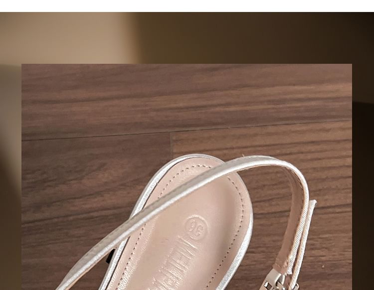 Rhinestone Slingback Heel Sandals Pointy High