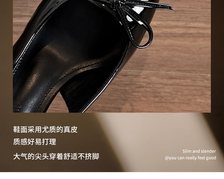 Sandals Pointy Slingback High Bow Heel Plain