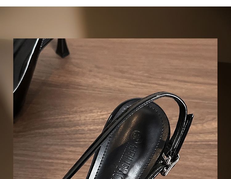 Sandals Pointy Slingback High Bow Heel Plain