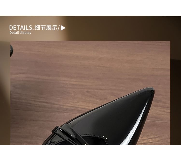 Pointy High Plain Sandals Bow Heel Slingback