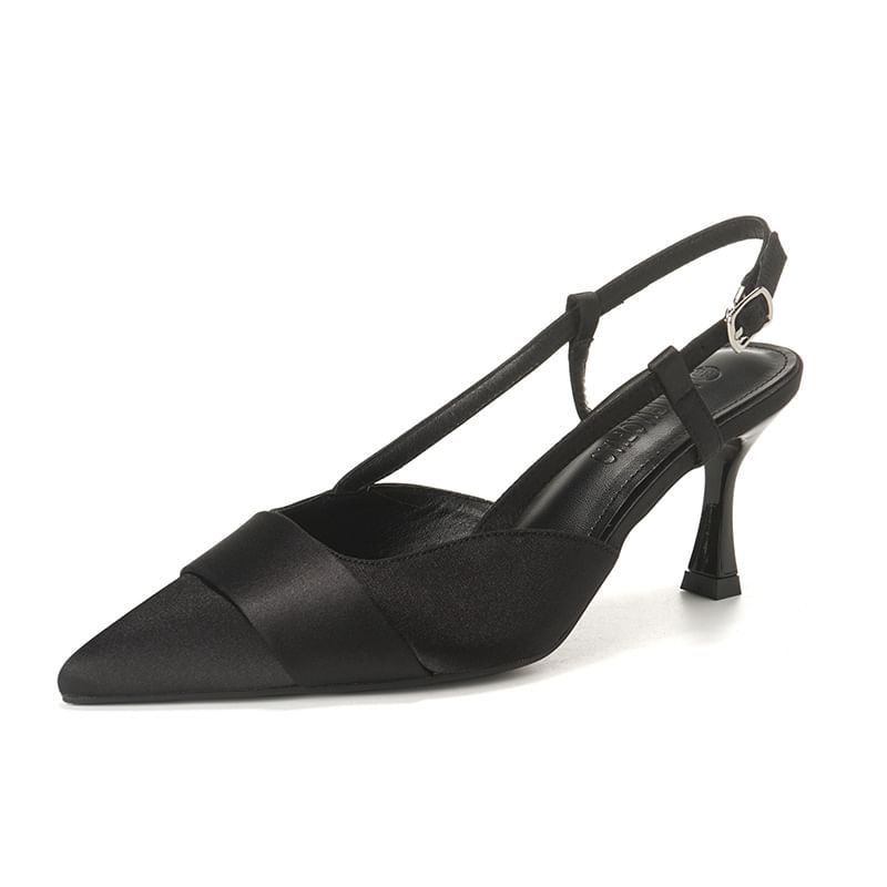 Pointy Plain Sandals High Slingback Heel