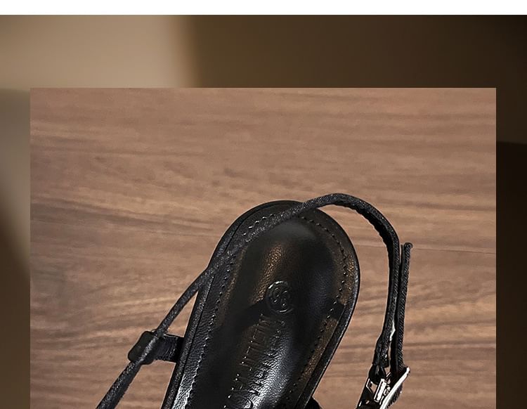 Pointy Plain Sandals High Slingback Heel