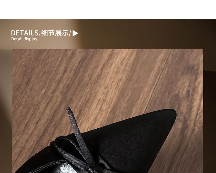 Bow Sandals Heel Pointy Slingback Plain High