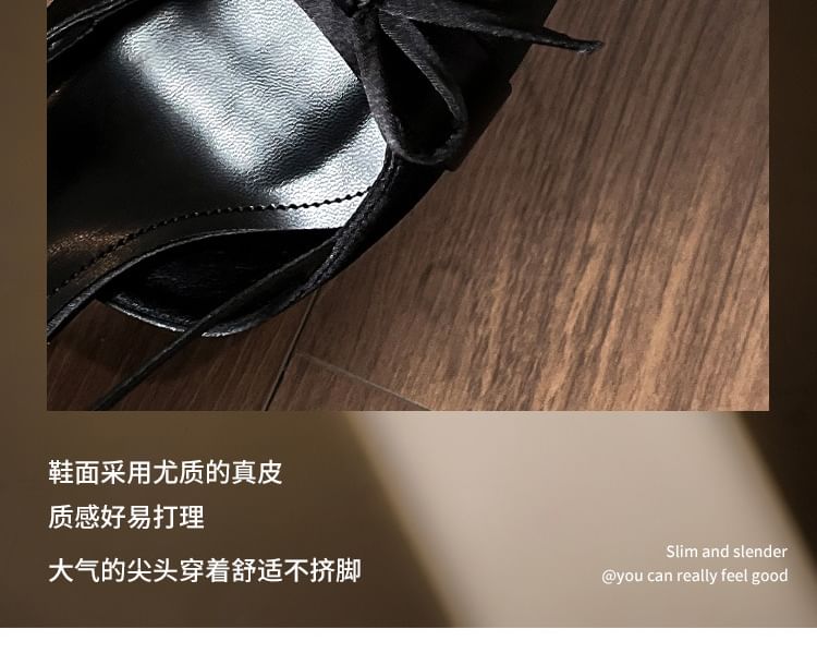 Bow Sandals Heel Pointy Slingback Plain High