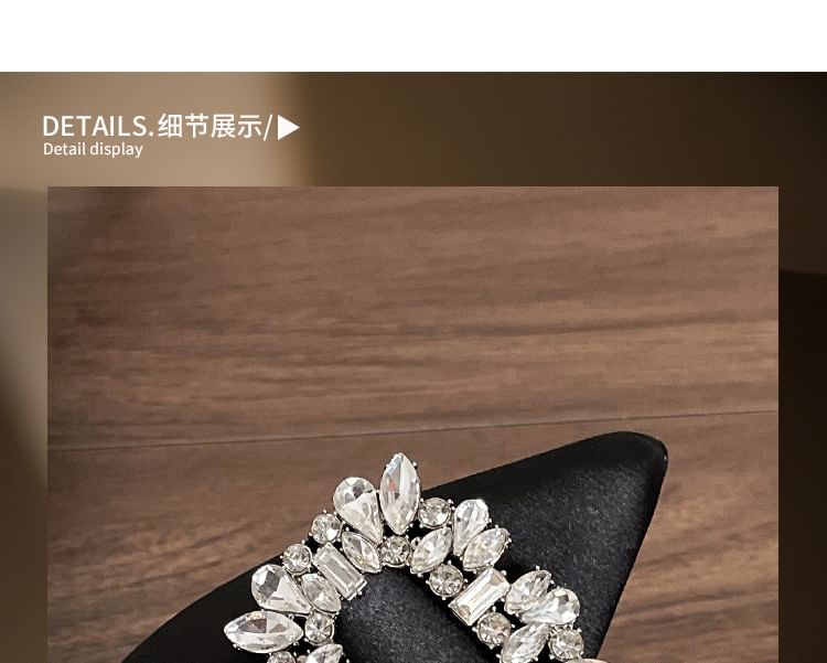 Heel Sandals Pointy Slingback High Plain Rhinestone