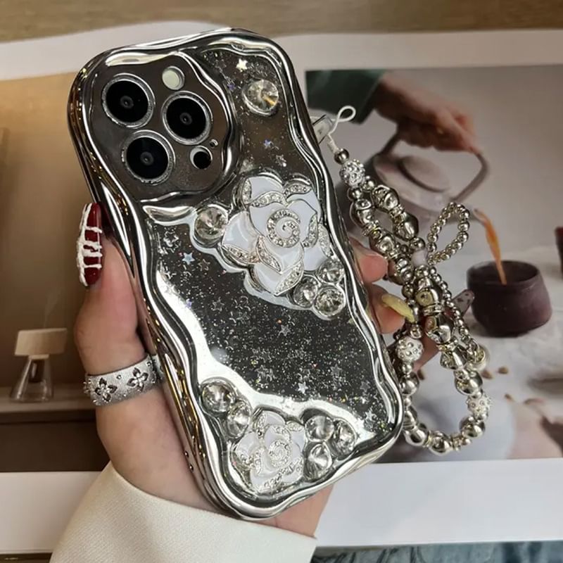Set Strap Metallic Floral / Case Phone