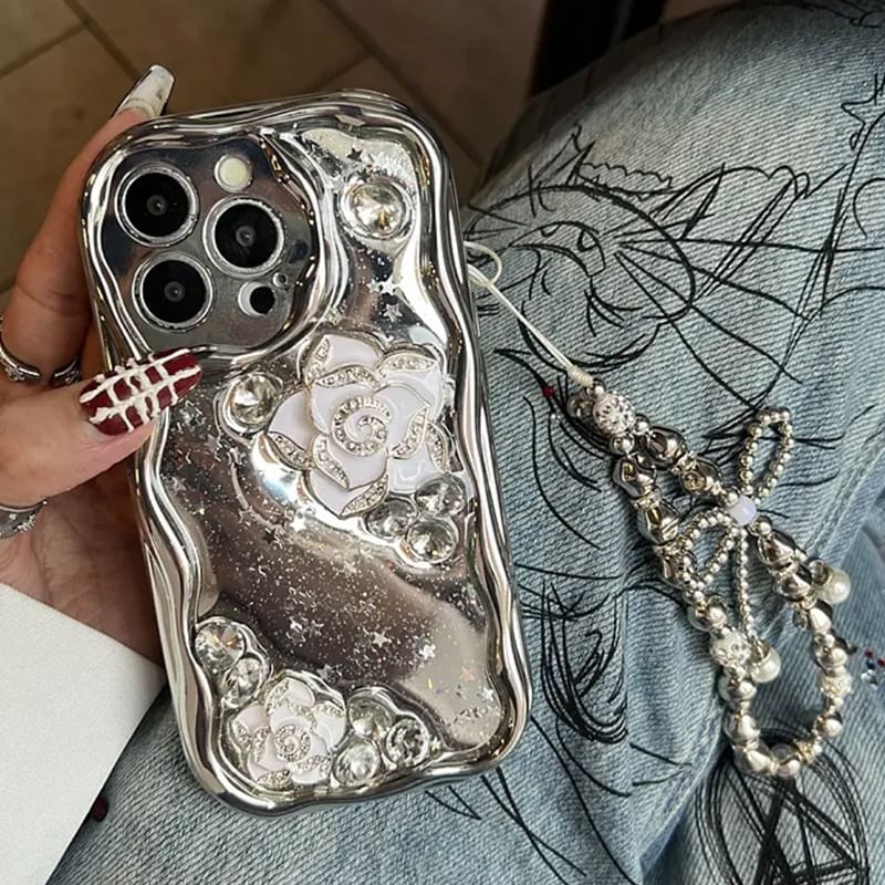 Set Strap Metallic Floral / Case Phone