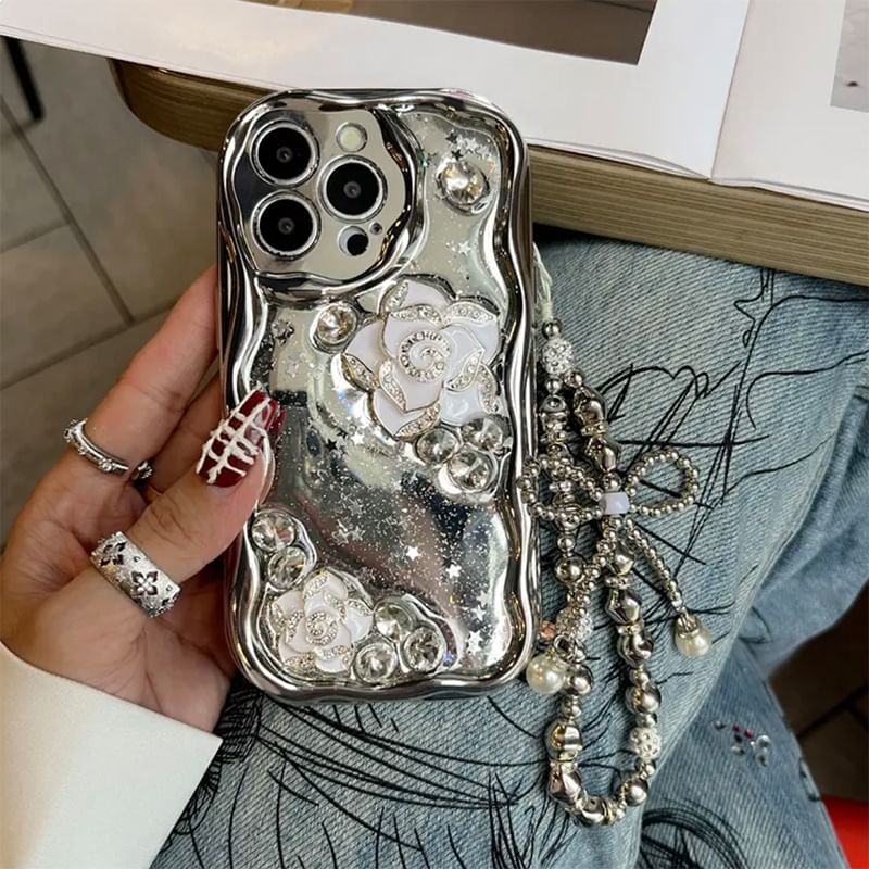 Set Strap Metallic Floral / Case Phone