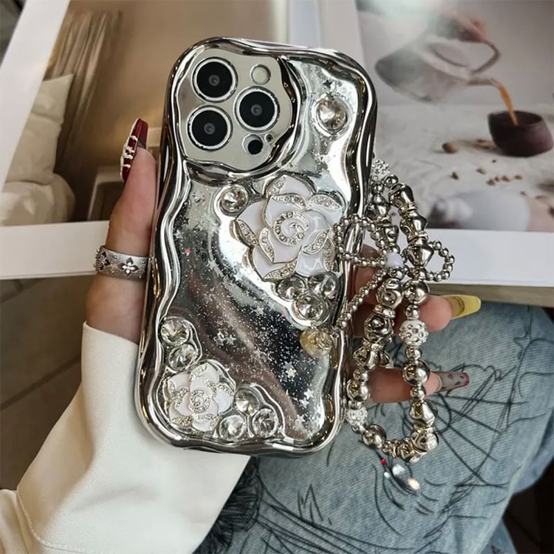 Set Strap Metallic Floral / Case Phone
