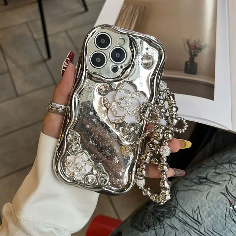 Set Strap Metallic Floral / Case Phone