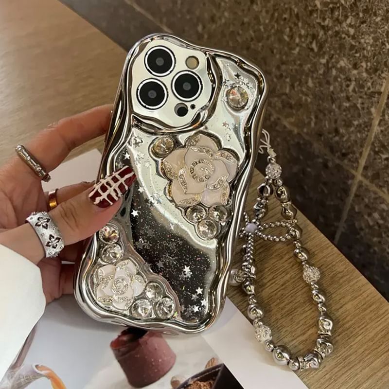 Set Strap Metallic Floral / Case Phone