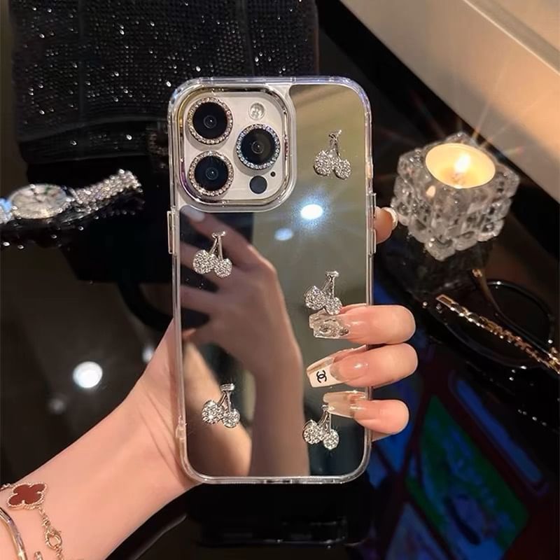 Phone Cherry Set Strap / Mirrored Case